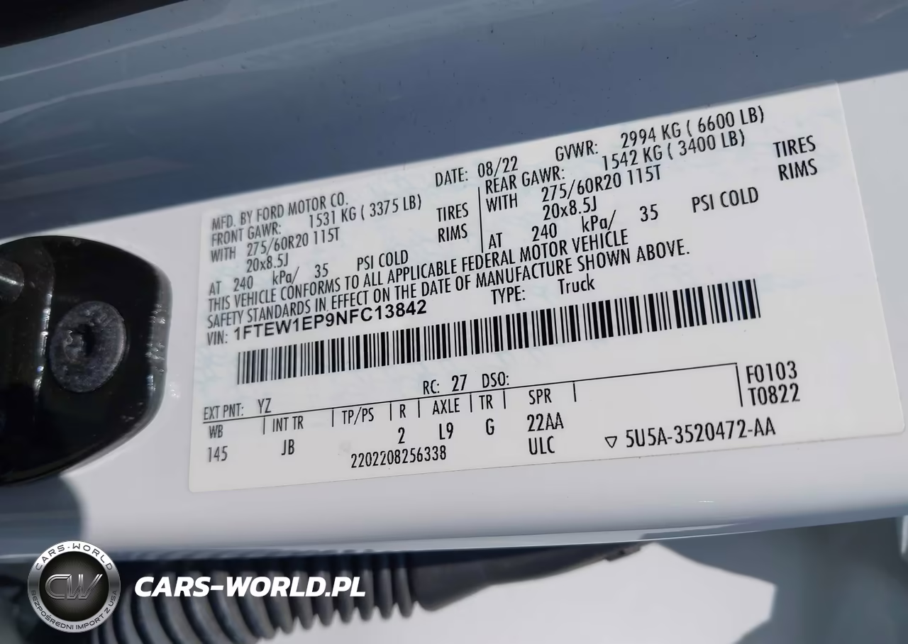 2022 Ford F-150 Xl VIN:1FTEW1EP9NFC13842 - 9