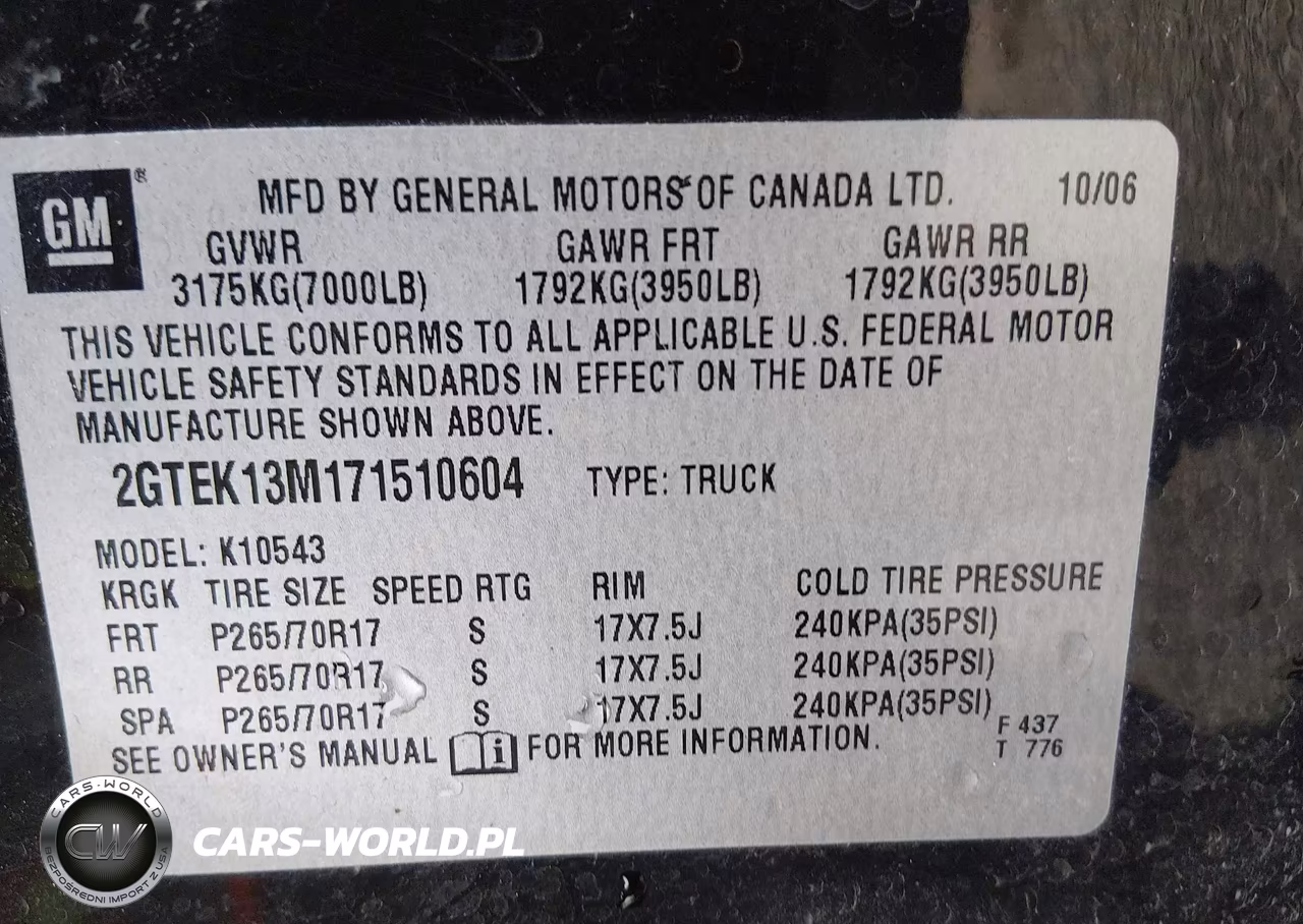 2007 GMC Sierra 1500 Slt VIN:2GTEK13M171510604 - 9