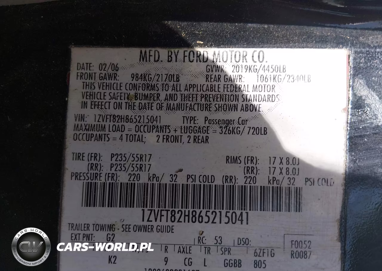 2006 Ford Mustang Gt VIN:1ZVFT82H865215041 - 9