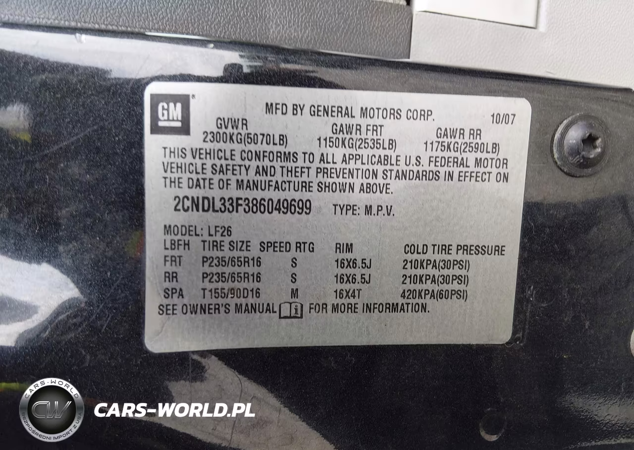 2008 Chevrolet Equinox Lt VIN:2CNDL33F386049699 - 9