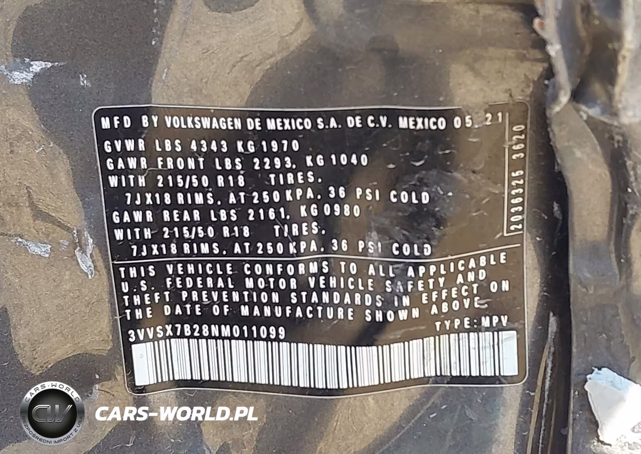 2022 Volkswagen Taos 1.5T Se VIN:3VVSX7B28NM011099 - 9
