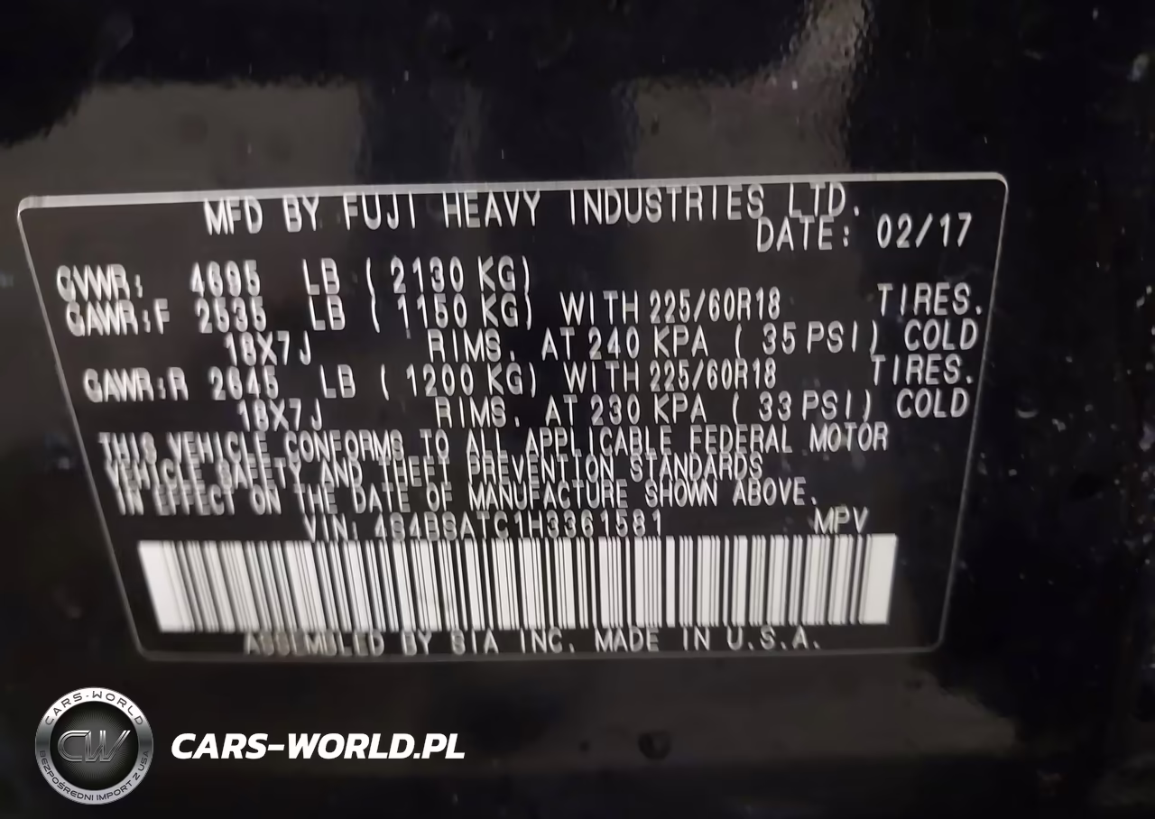 2017 Subaru Outback 2.5I Touring VIN:4S4BSATC1H3361581 - 9