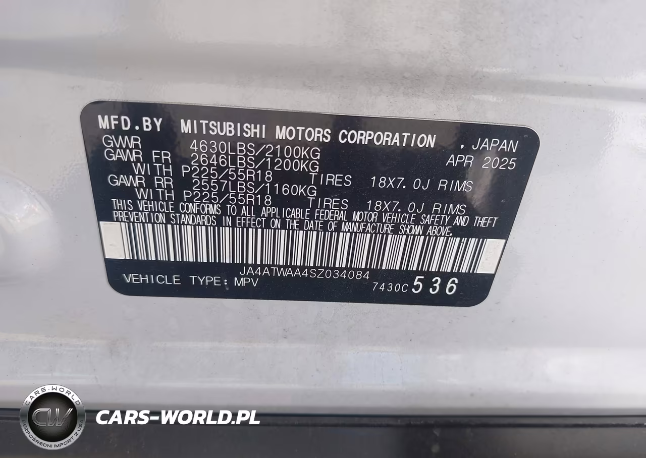 2025 Mitsubishi Eclipse Cross Black Edition S-Awc-Se S-Awc-Sel S-Awc VIN:JA4ATWAA4SZ034084 - 9