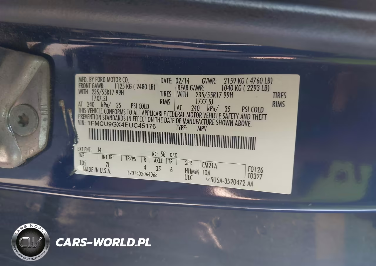 2014 Ford Escape Se VIN:1FMCU9GX4EUC45176 - 9