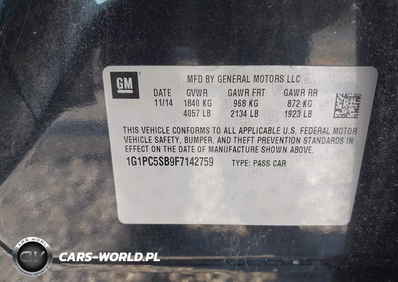2015 Chevrolet Cruze 1Lt Auto VIN:1G1PC5SB9F7142759 - 9