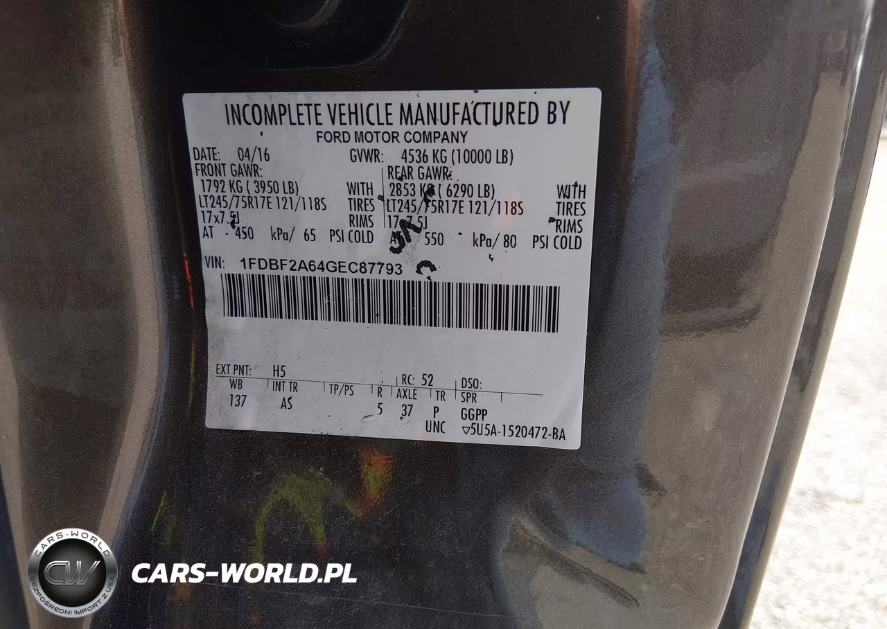 2016 Ford F-250 Xl VIN:1FDBF2A64GEC87793 - 9