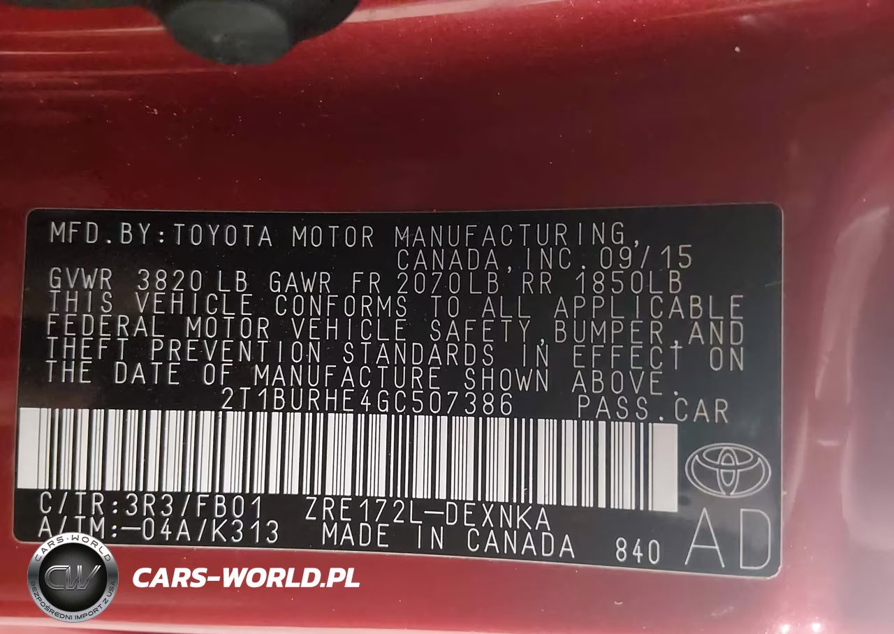 2016 Toyota Corolla Le Plus VIN:2T1BURHE4GC507386 - 9
