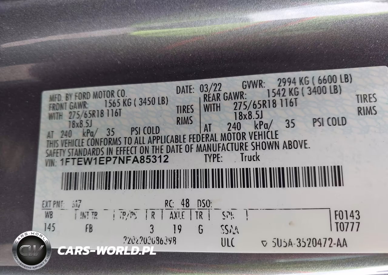 2022 Ford F-150 Xlt VIN:1FTEW1EP7NFA85312 - 9