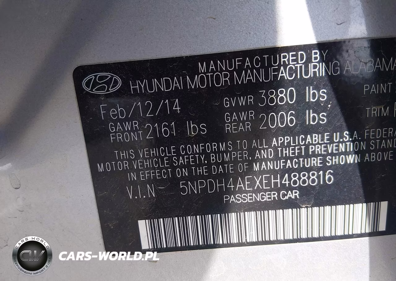 2014 Hyundai Elantra Limited VIN:5NPDH4AEXEH488816 - 9