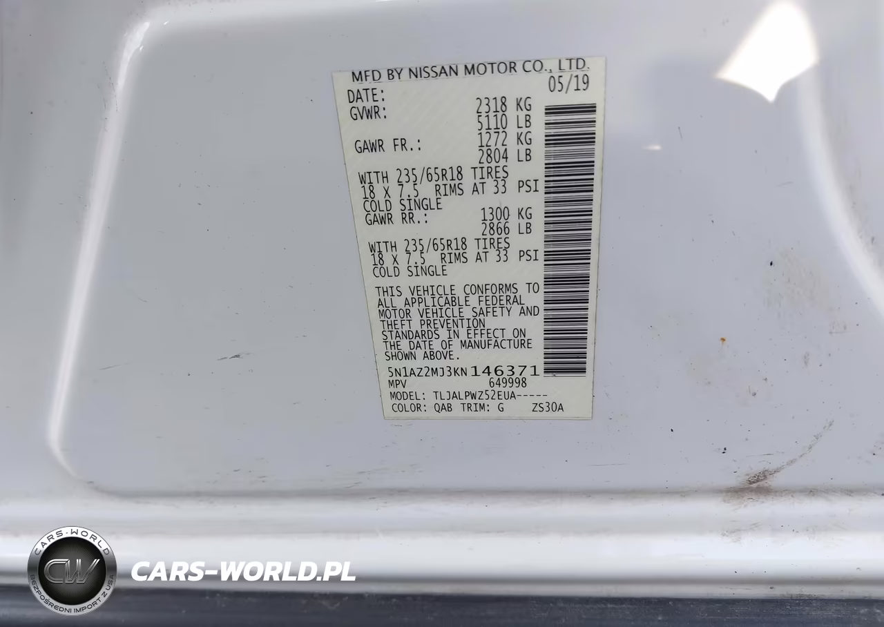 2019 Nissan Murano S VIN:5N1AZ2MJ3KN146371 - 9