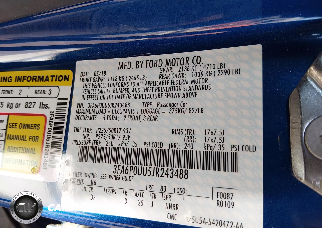 2018 Ford Fusion Hybrid S VIN:3FA6P0UU5JR243488 - 9