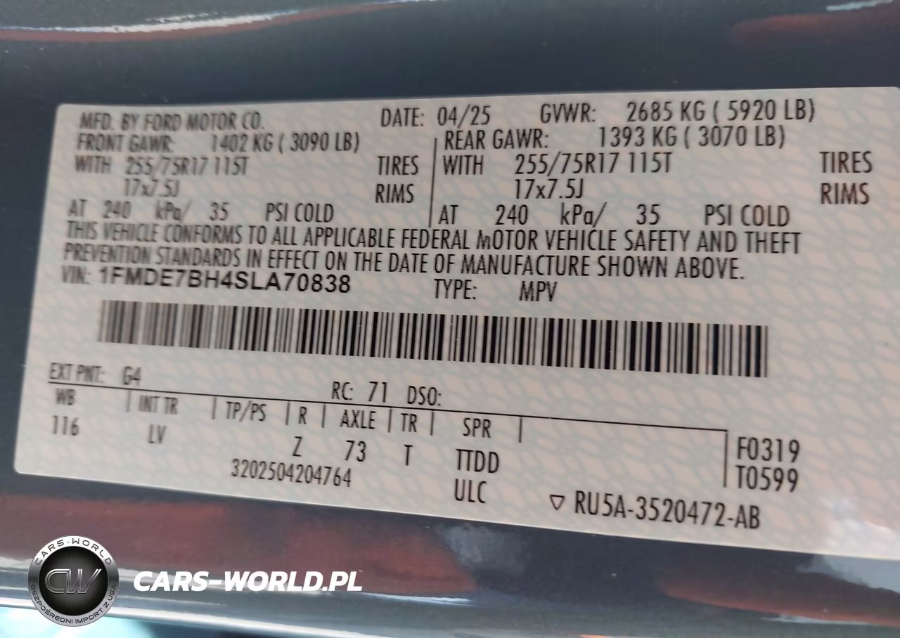 2025 Ford Bronco Big Bend VIN:1FMDE7BH4SLA70838 - 9