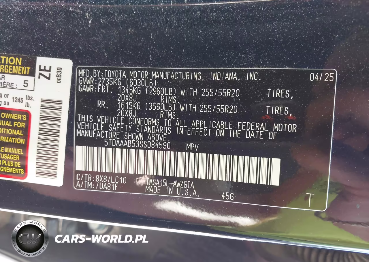 2025 Toyota Grand Highlander Limited VIN:5TDAAAB53SS084590 - 9
