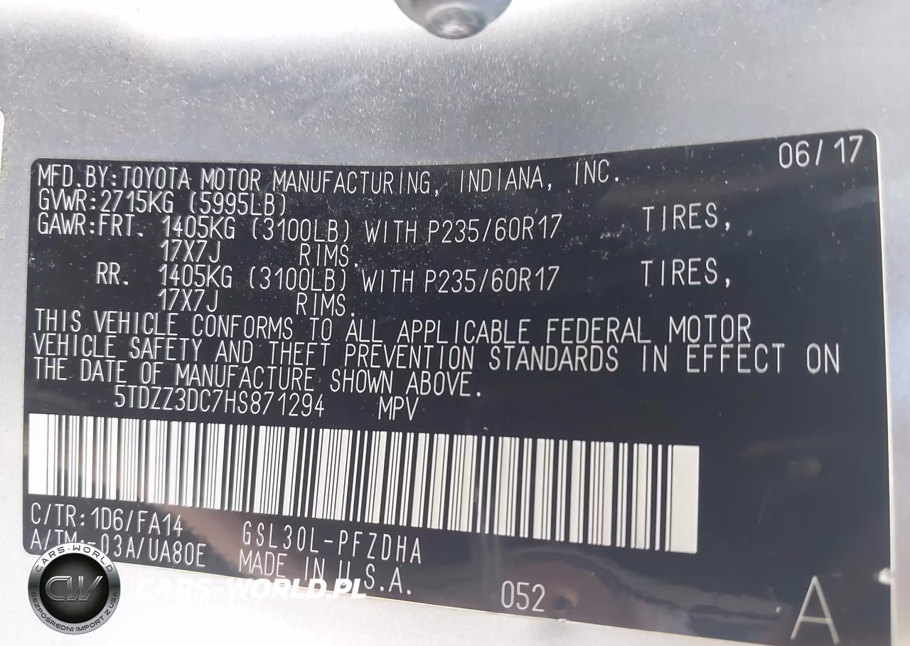 2017 Toyota Sienna L 7 Passenger VIN:5TDZZ3DC7HS871294 - 9