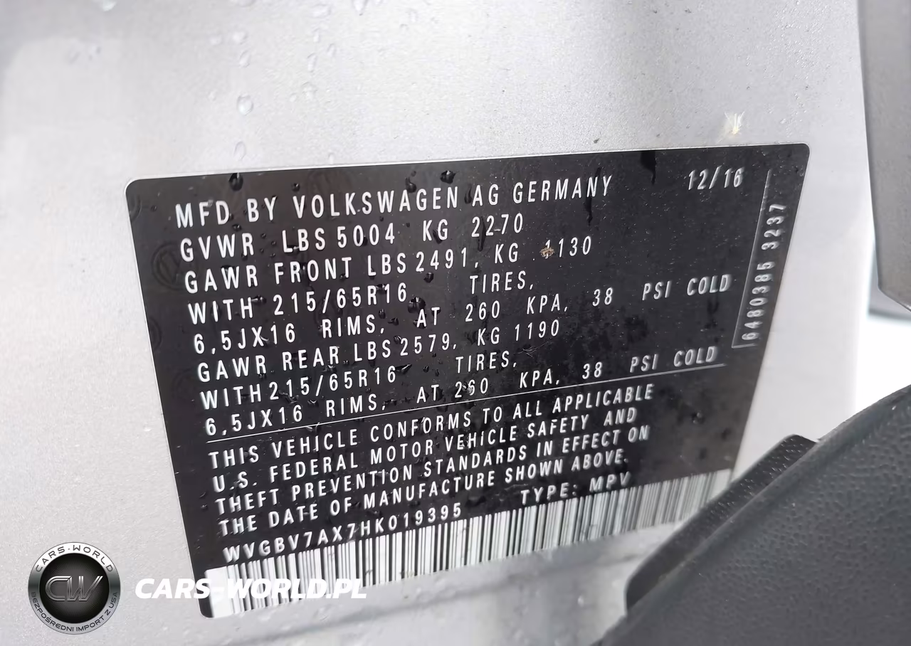2017 Volkswagen Tiguan 2.0T-2.0T S VIN:WVGBV7AX7HK019395 - 9