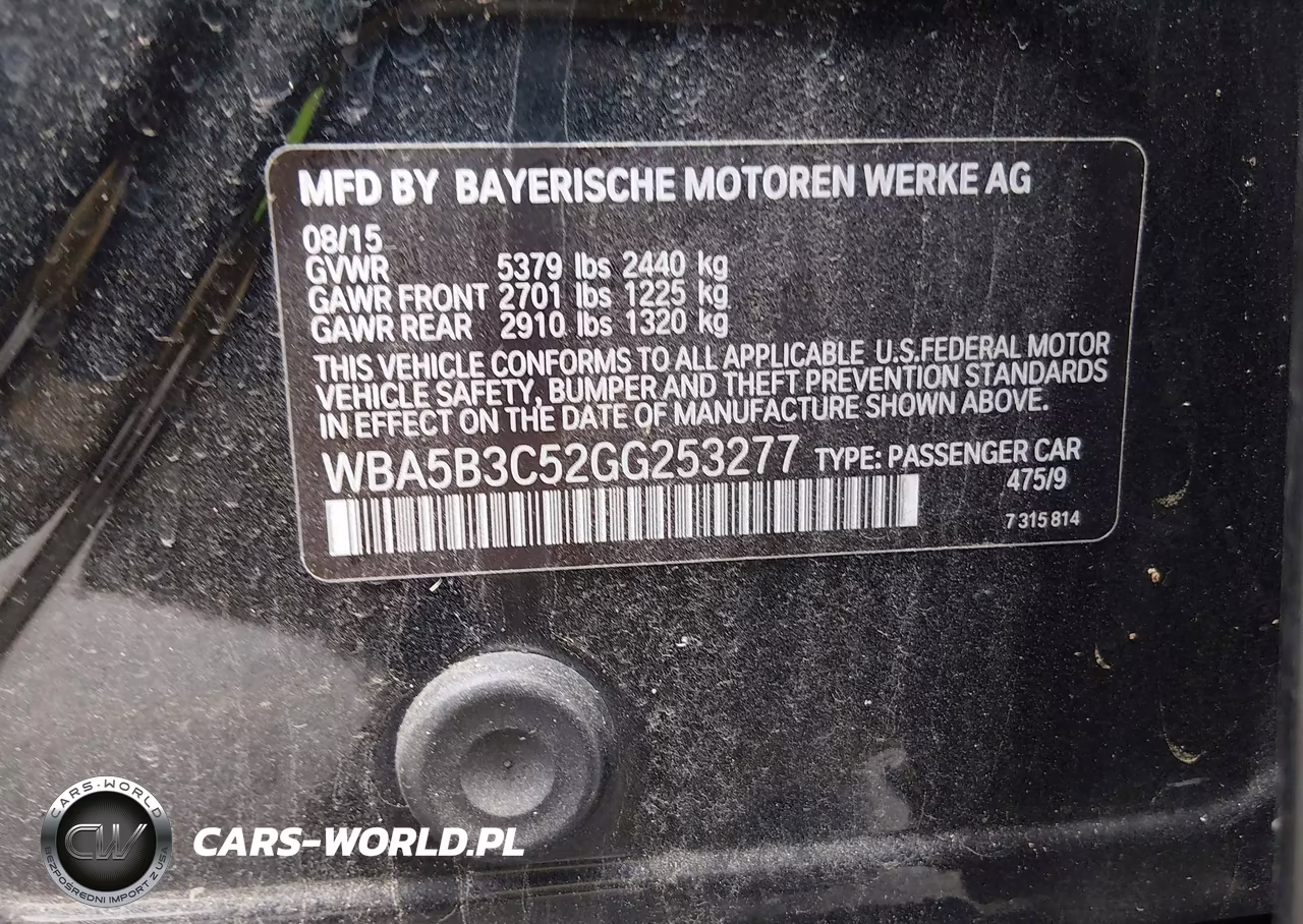 2016 BMW 535I xDrive VIN:WBA5B3C52GG253277 - 9