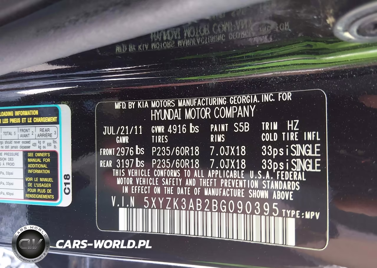 2011 Hyundai Santa Fe Limited VIN:5XYZK3AB2BG090395 - 9
