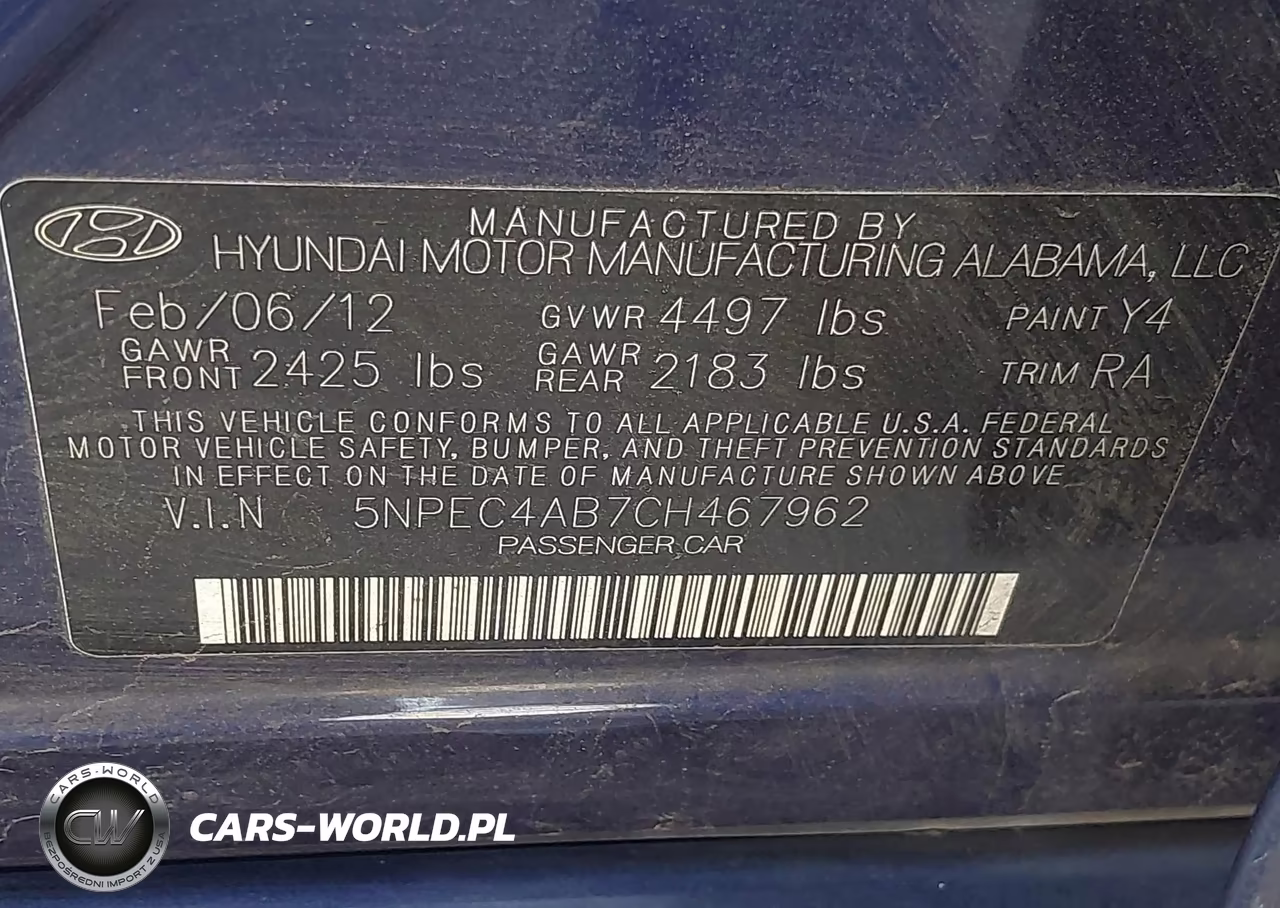 2012 Hyundai Sonata Se 2.0T VIN:5NPEC4AB7CH467962 - 9