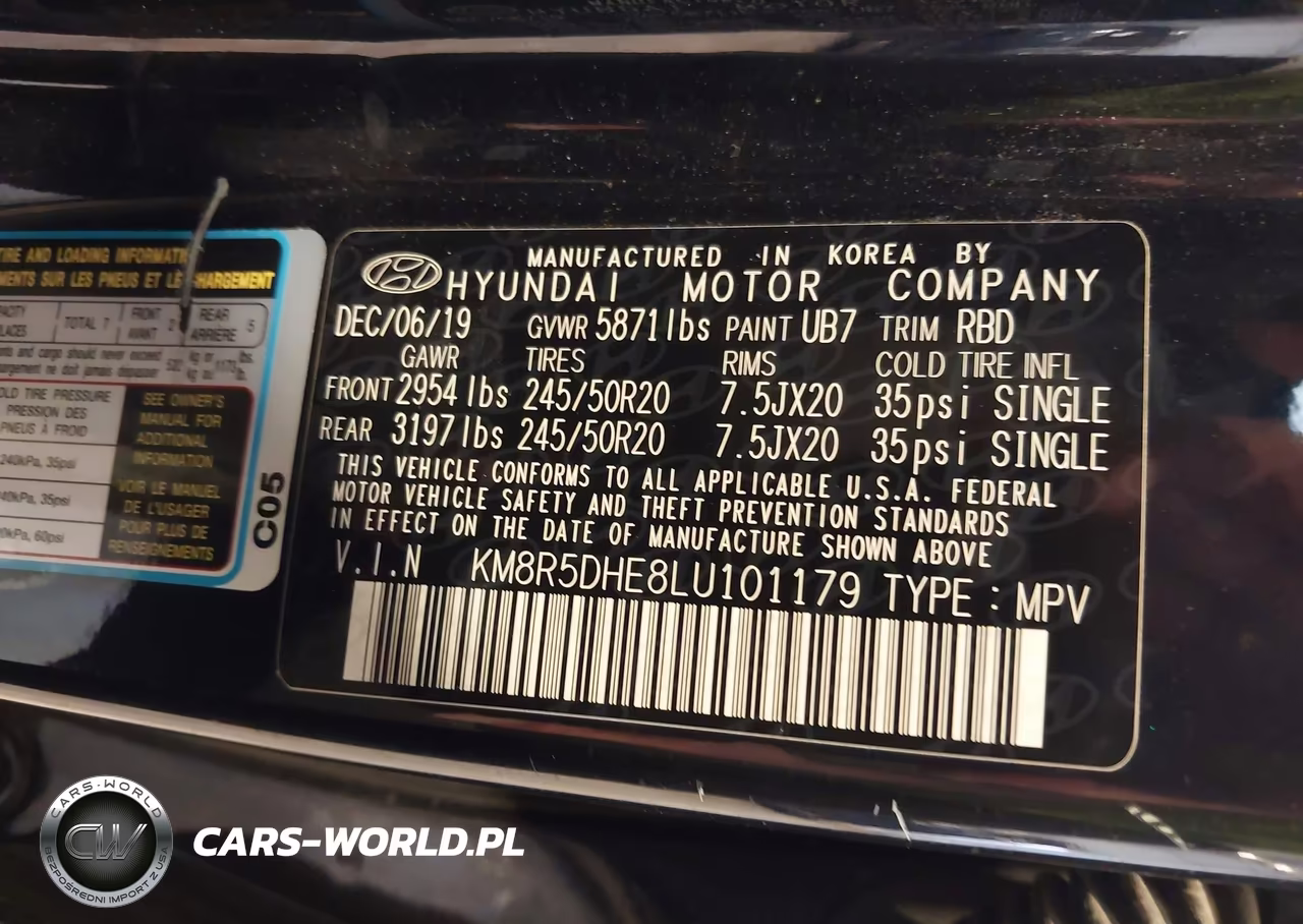2020 Hyundai Palisade Limited VIN:KM8R5DHE8LU101179 - 9