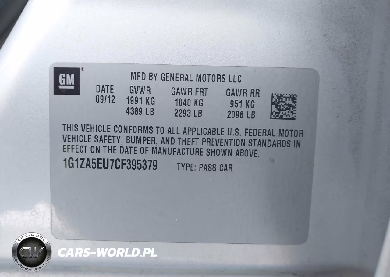 2012 Chevrolet Malibu Ls VIN:1G1ZA5EU7CF395379 - 9