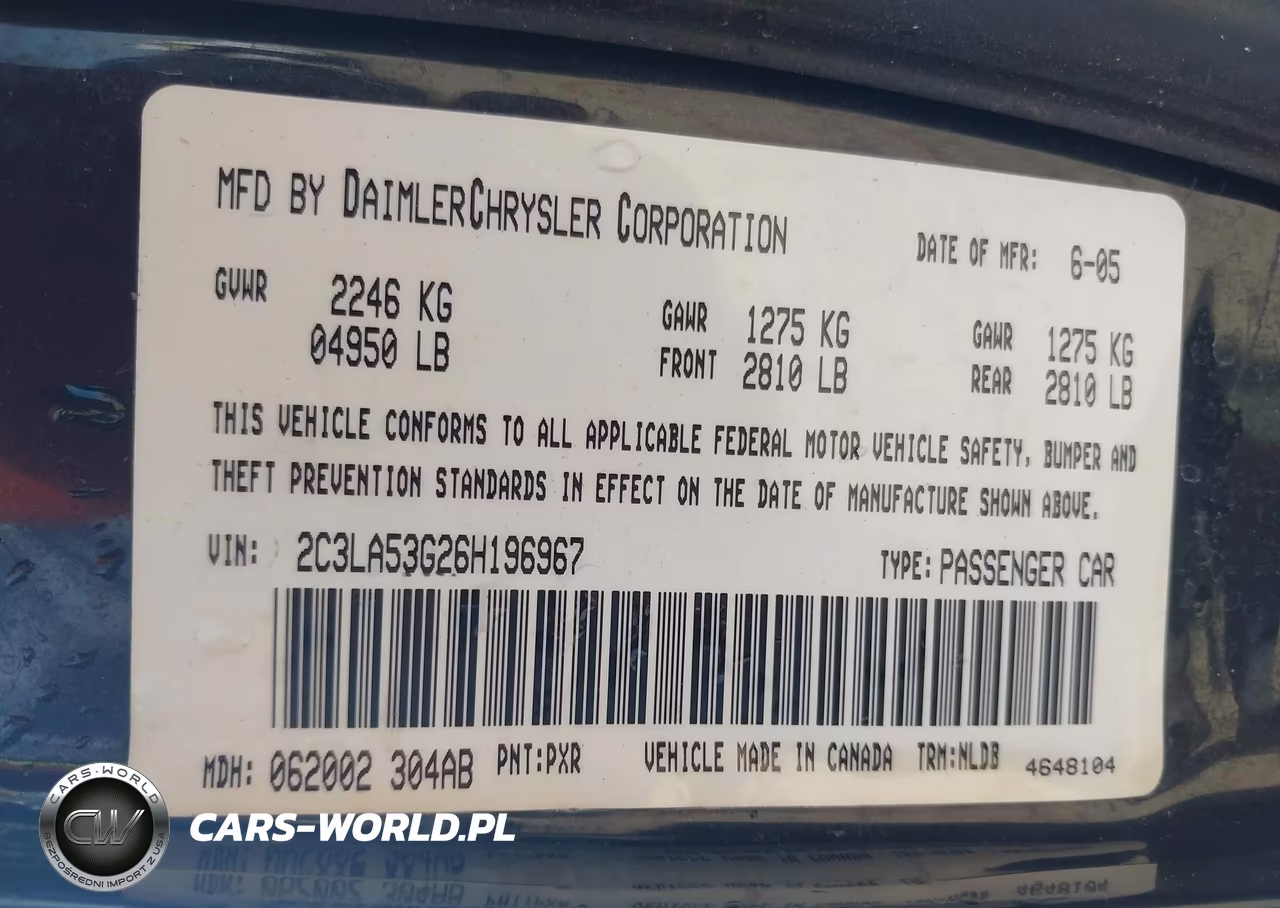 2006 Chrysler 300 Touring VIN:2C3LA53G26H196967 - 9