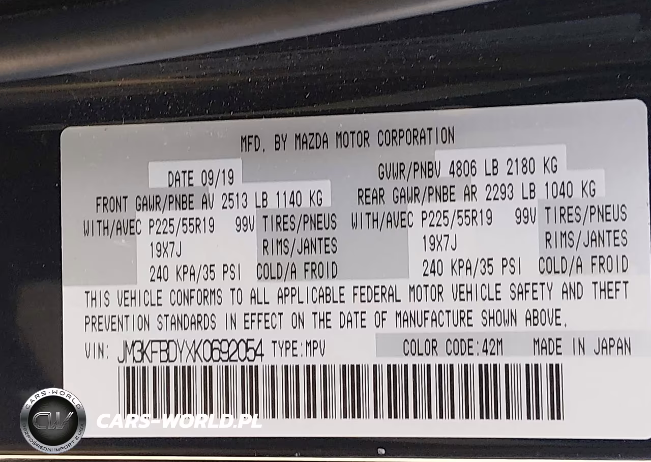 2019 Mazda Cx-5 Grand Touring Reserve VIN:JM3KFBDYXK0692054 - 9