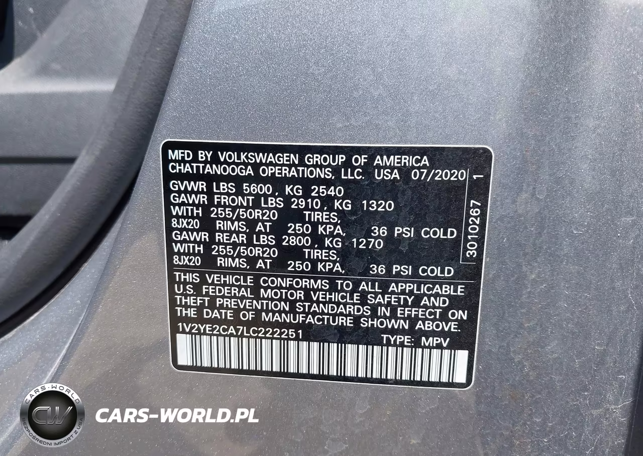 2020 Volkswagen Atlas Cross Sport 3.6L V6 Se W-Technology-3.6L V6 Se W-Technology R-Line VIN:1V2YE2CA7LC222251 - 9