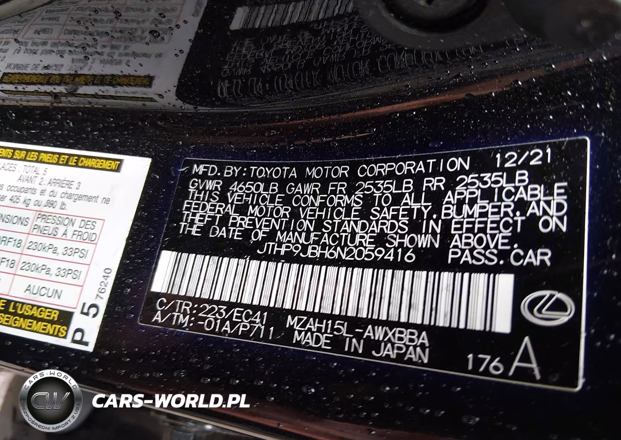 2022 Lexus Ux 250H VIN:JTHP9JBH6N2059416 - 9