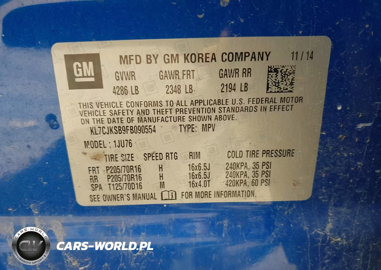 2015 Chevrolet Trax 1Ls VIN:KL7CJKSB9FB090554 - 9