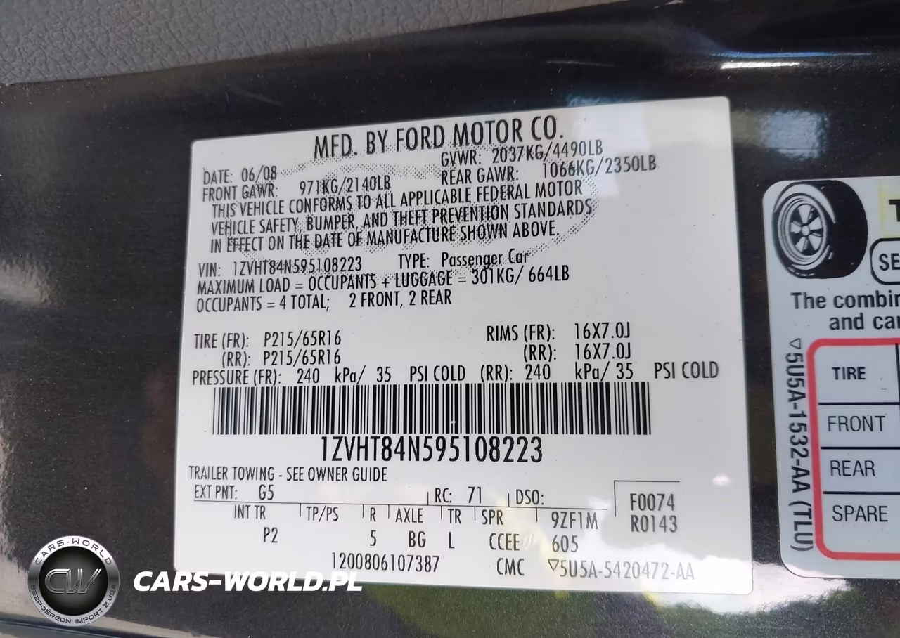 2009 Ford Mustang V6-V6 Premium VIN:1ZVHT84N595108223 - 9