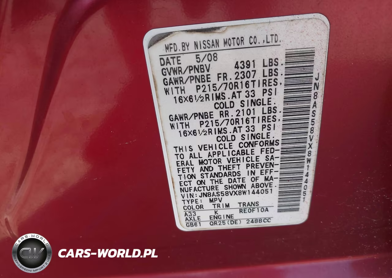 2008 Nissan Rogue S VIN:JN8AS58VX8W144051 - 9