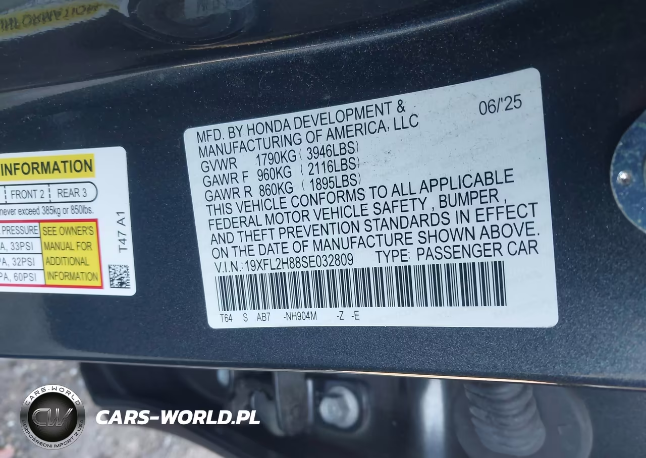 2025 Honda Civic Sedan Sport VIN:19XFL2H88SE032809 - 9