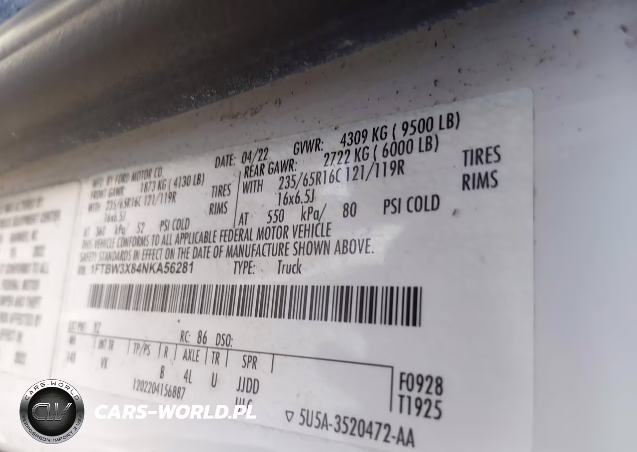 2022 Ford Transit-350 Cargo Van VIN:1FTBW3X84NKA56281 - 9