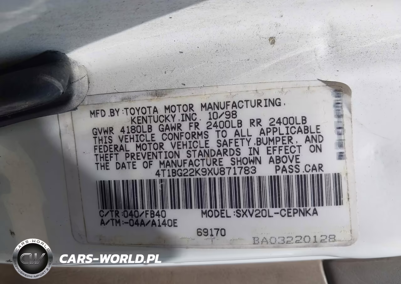 1999 Toyota Camry Le VIN:4T1BG22K9XU871783 - 9
