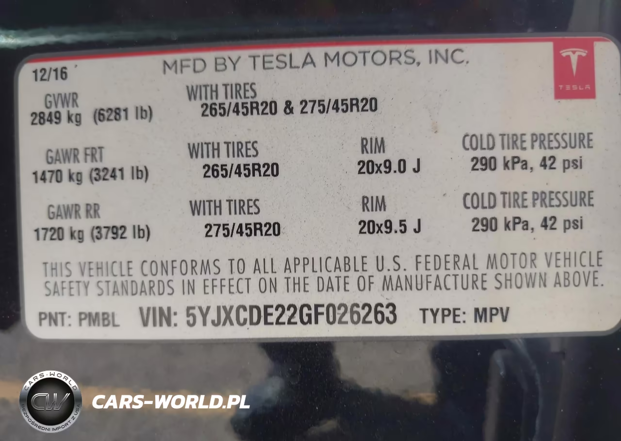 2016 Tesla Model X 60D-70D-75D-90D VIN:5YJXCDE22GF026263 - 9