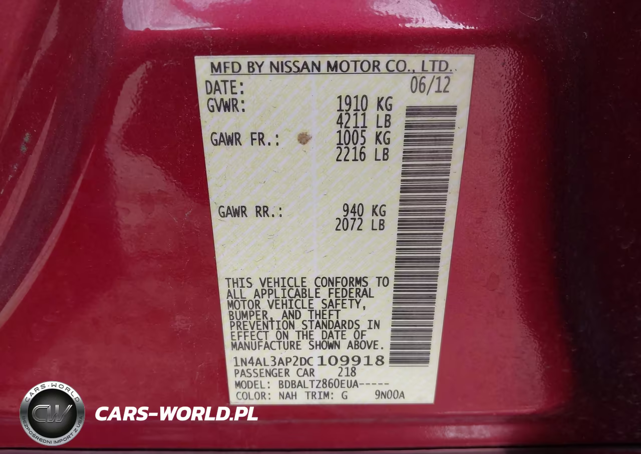 2013 Nissan Altima 2.5 Sv VIN:1N4AL3AP2DC109918 - 9