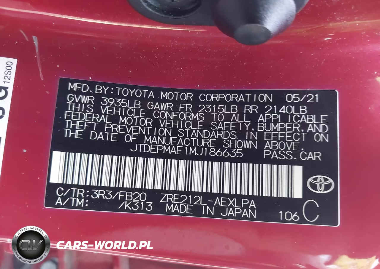 2021 Toyota Corolla Le VIN:JTDEPMAE1MJ186635 - 9