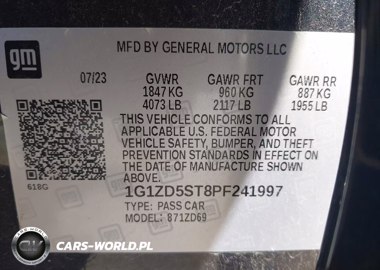 2023 Chevrolet Malibu Fwd 1Lt VIN:1G1ZD5ST8PF241997 - 9