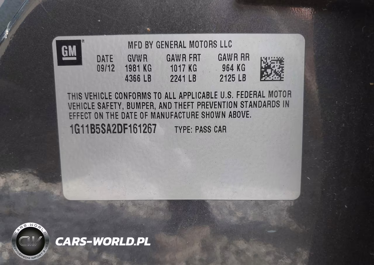 2013 Chevrolet Malibu 1Ls VIN:1G11B5SA2DF161267 - 9