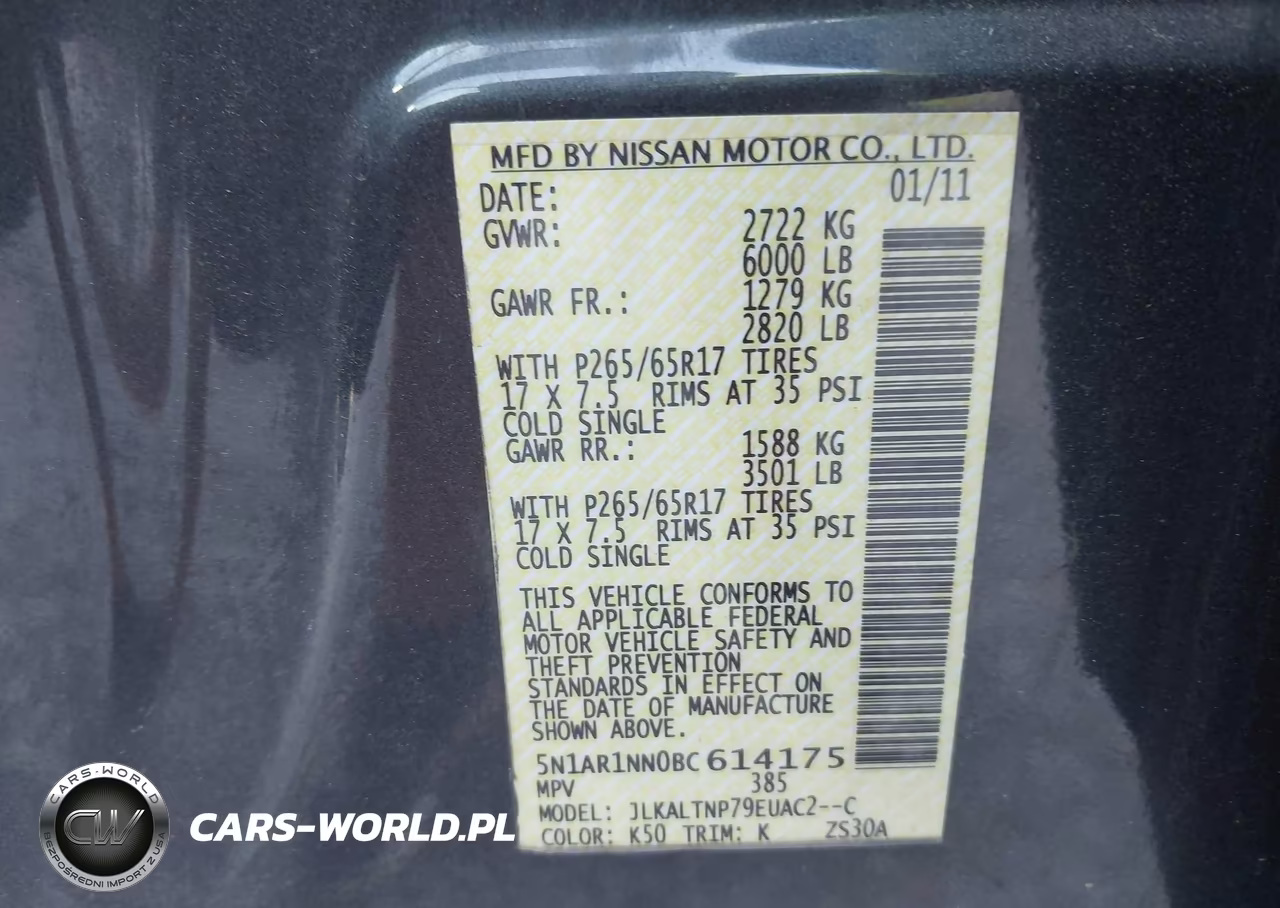 2011 Nissan Pathfinder Sv VIN:5N1AR1NN0BC614175 - 9