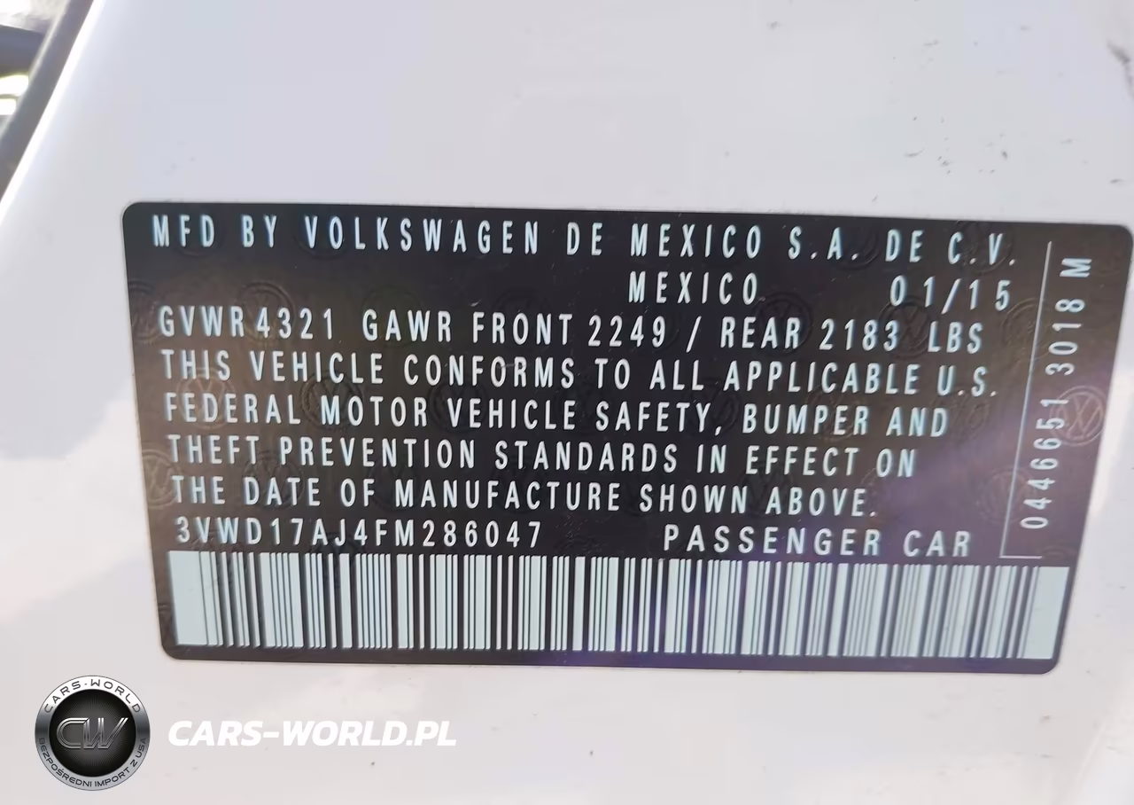 2015 Volkswagen Jetta Se VIN:3VWD17AJ4FM286047 - 9