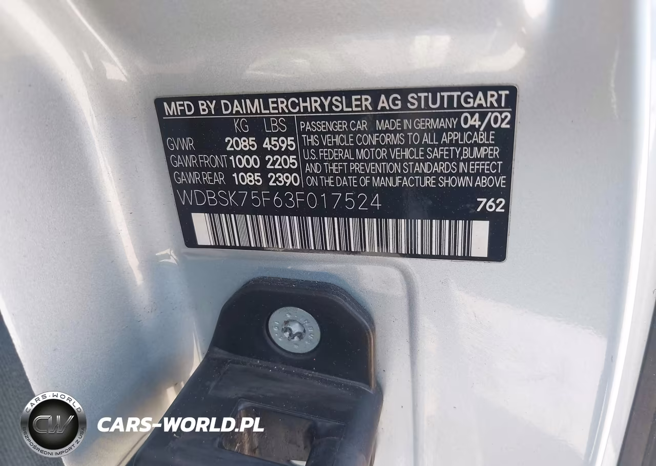 2003 Mercedes-Benz Sl 500 VIN:WDBSK75F63F017524 - 9