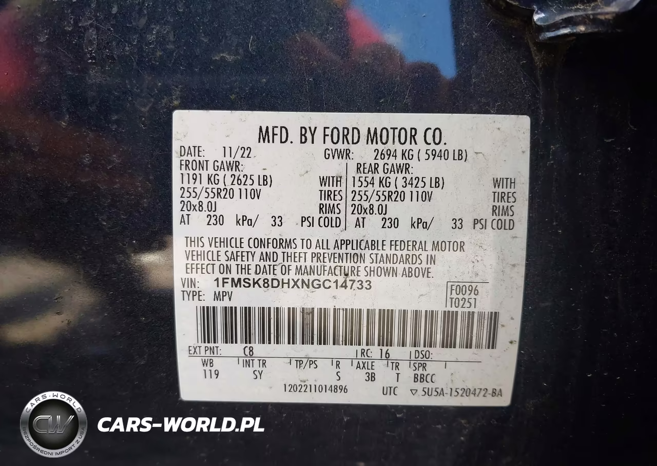 2022 Ford Explorer Xlt VIN:1FMSK8DHXNGC14733 - 9