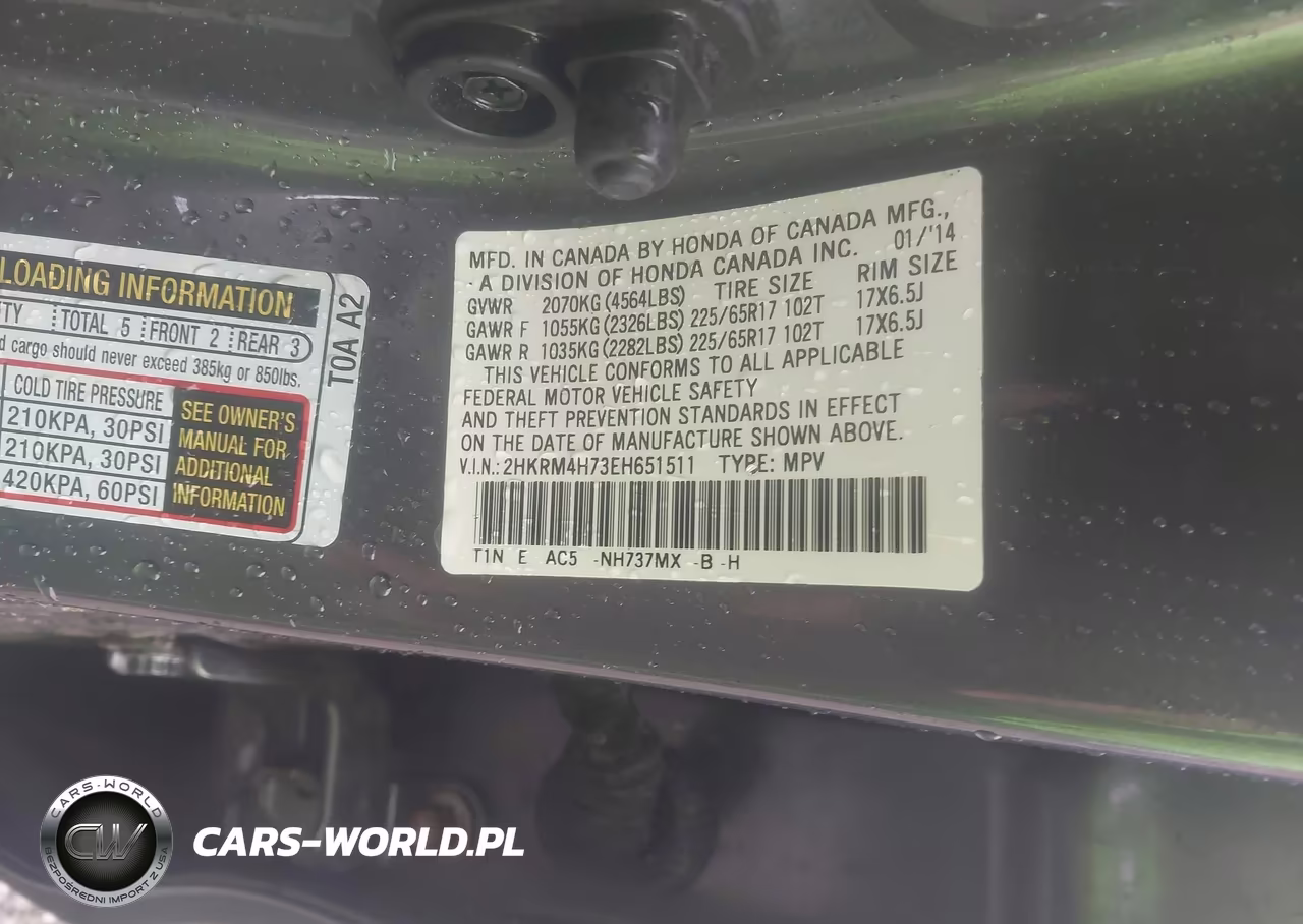 2014 Honda Cr-V Ex-L VIN:2HKRM4H73EH651511 - 9