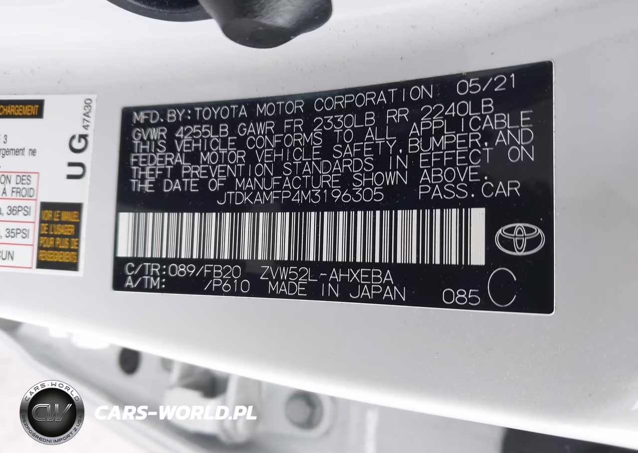 2021 Toyota Prius Prime Le VIN:JTDKAMFP4M3196305 - 9