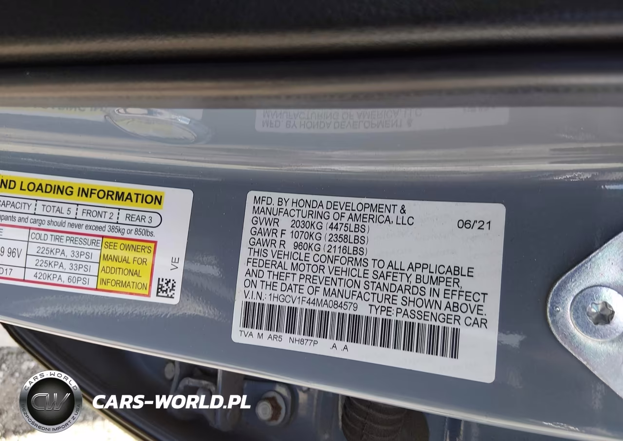 2021 Honda Accord Sport Special Edition VIN:1HGCV1F44MA084579 - 9