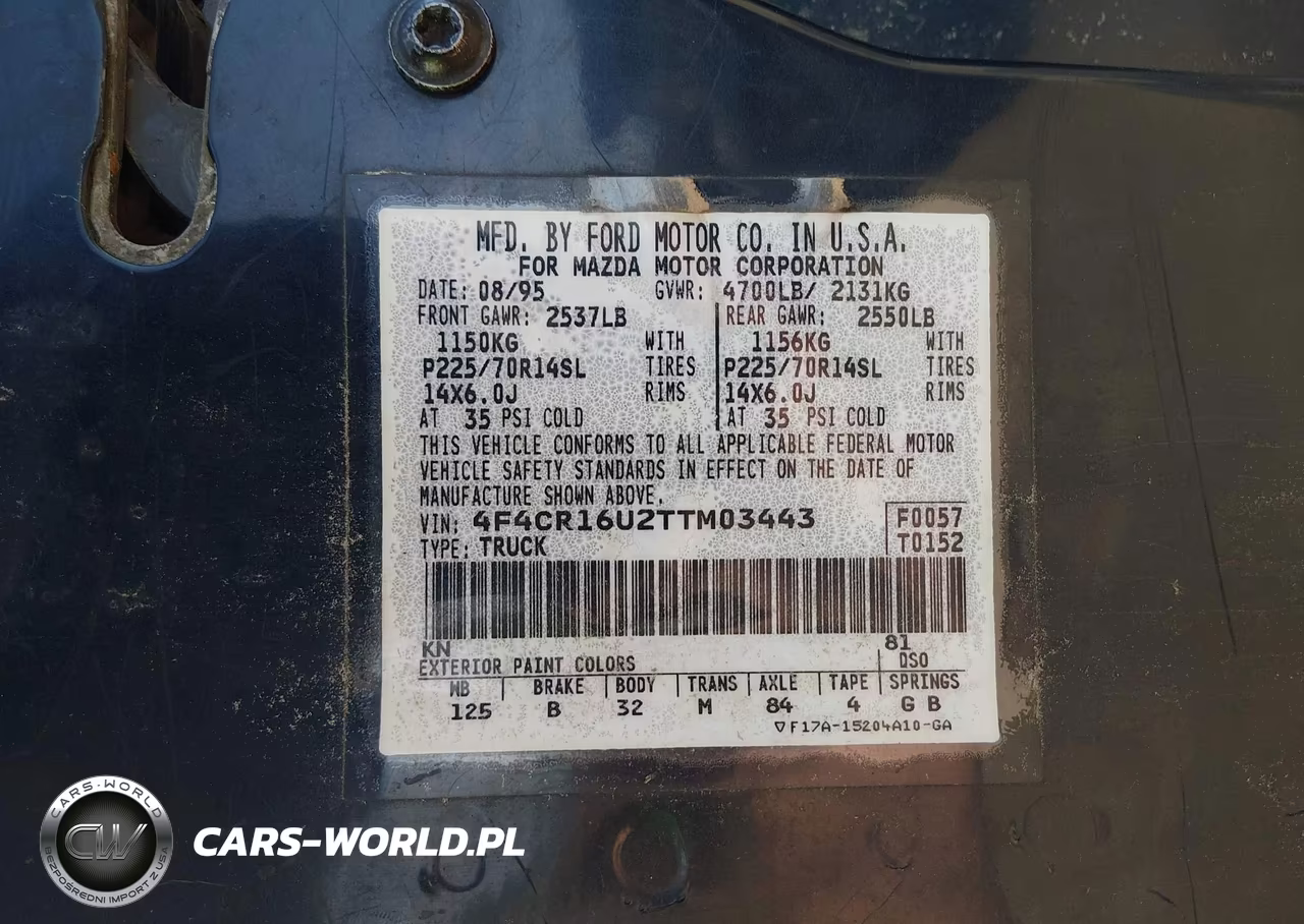 1996 Mazda B3000 Cab Plus VIN:4F4CR16U2TTM03443 - 9