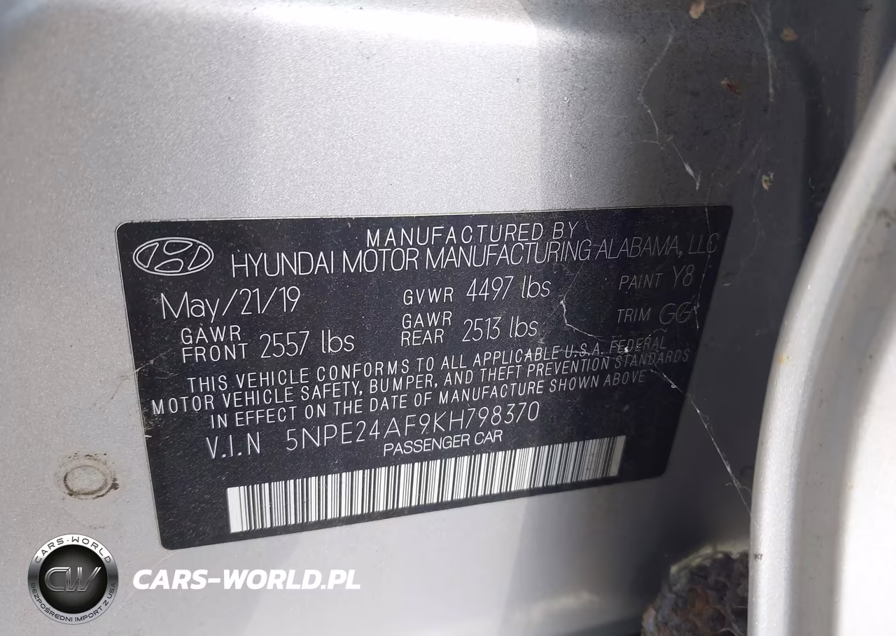 2019 Hyundai Sonata Se VIN:5NPE24AF9KH798370 - 9