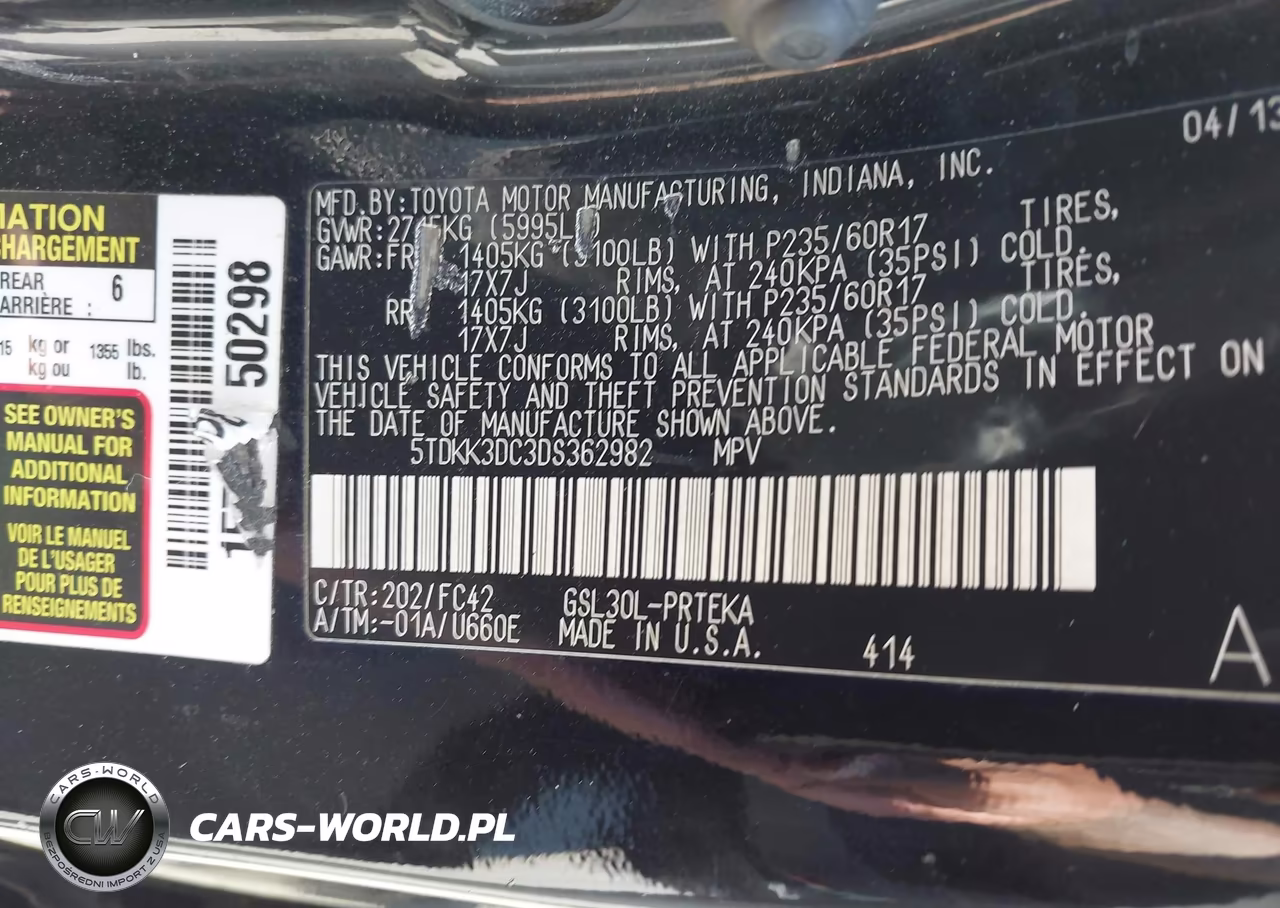 2013 Toyota Sienna Le V6 8 Passenger VIN:5TDKK3DC3DS362982 - 9