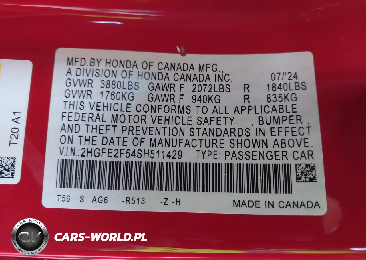 2025 Honda Civic Sport VIN:2HGFE2F54SH511429 - 9
